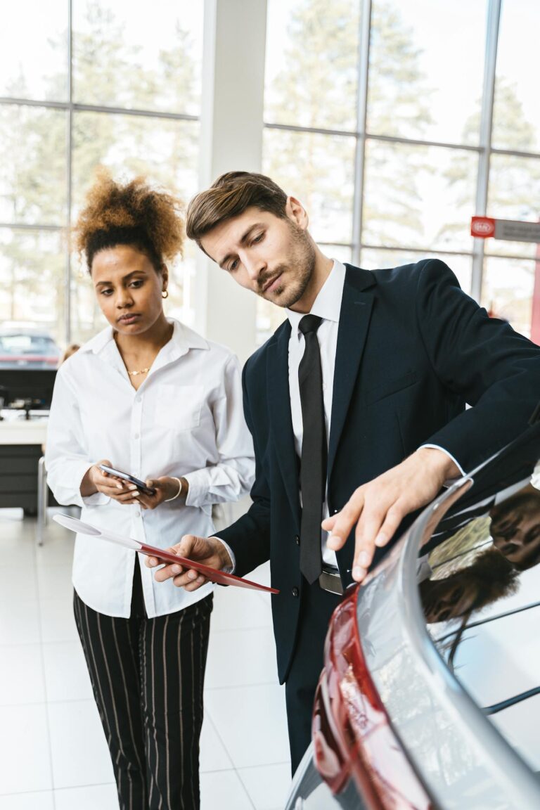 A Customer Talking to a Man in a Suit